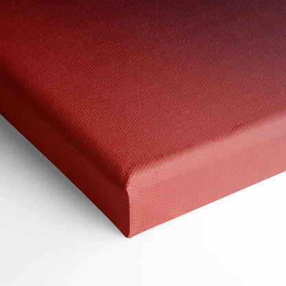 Red canvas wall art with a smooth textured surface and sharp stretched corners.