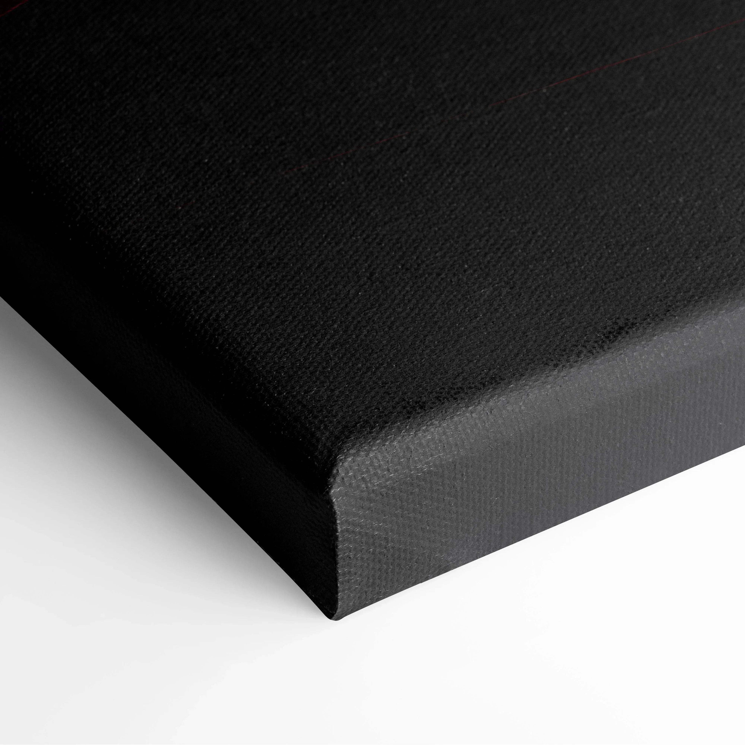 Black textured canvas wrap with clean, sharp edges for modern abstract wall art display.
