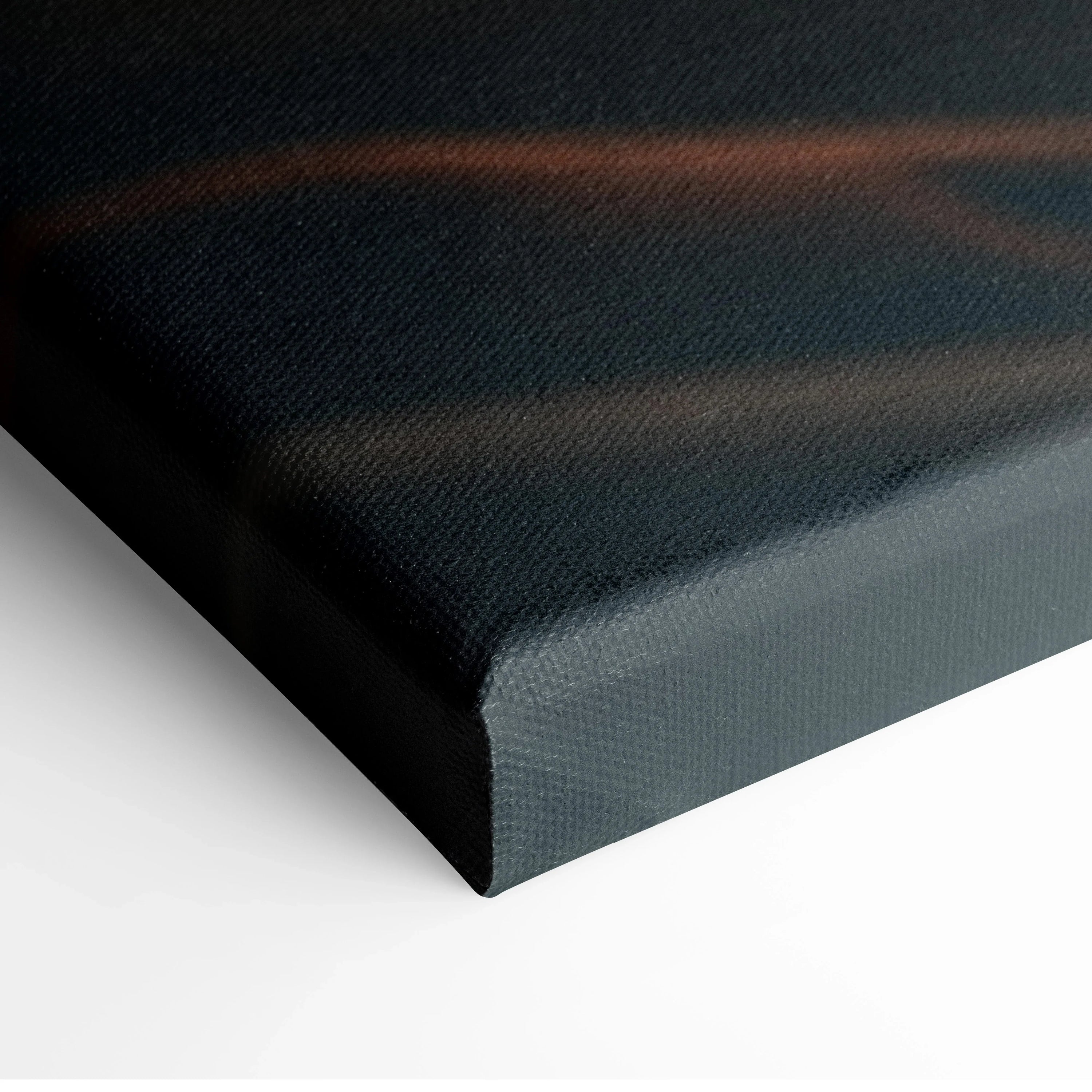 Canvas wall art featuring dark, serene forest scenery with subtle light rays and rich texture.