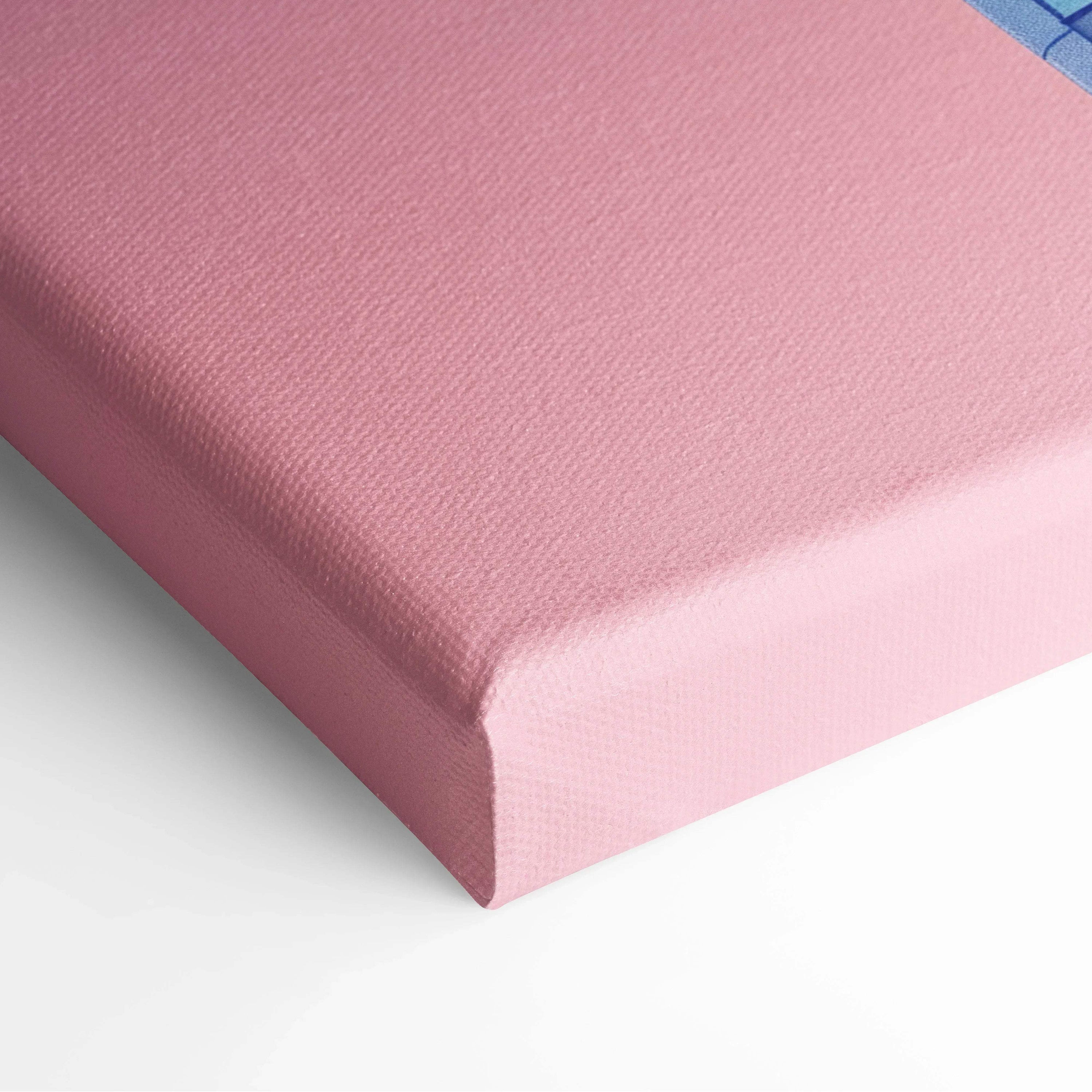 Pink edge architecture-inspired digital canvas art wall decor with textured finish.