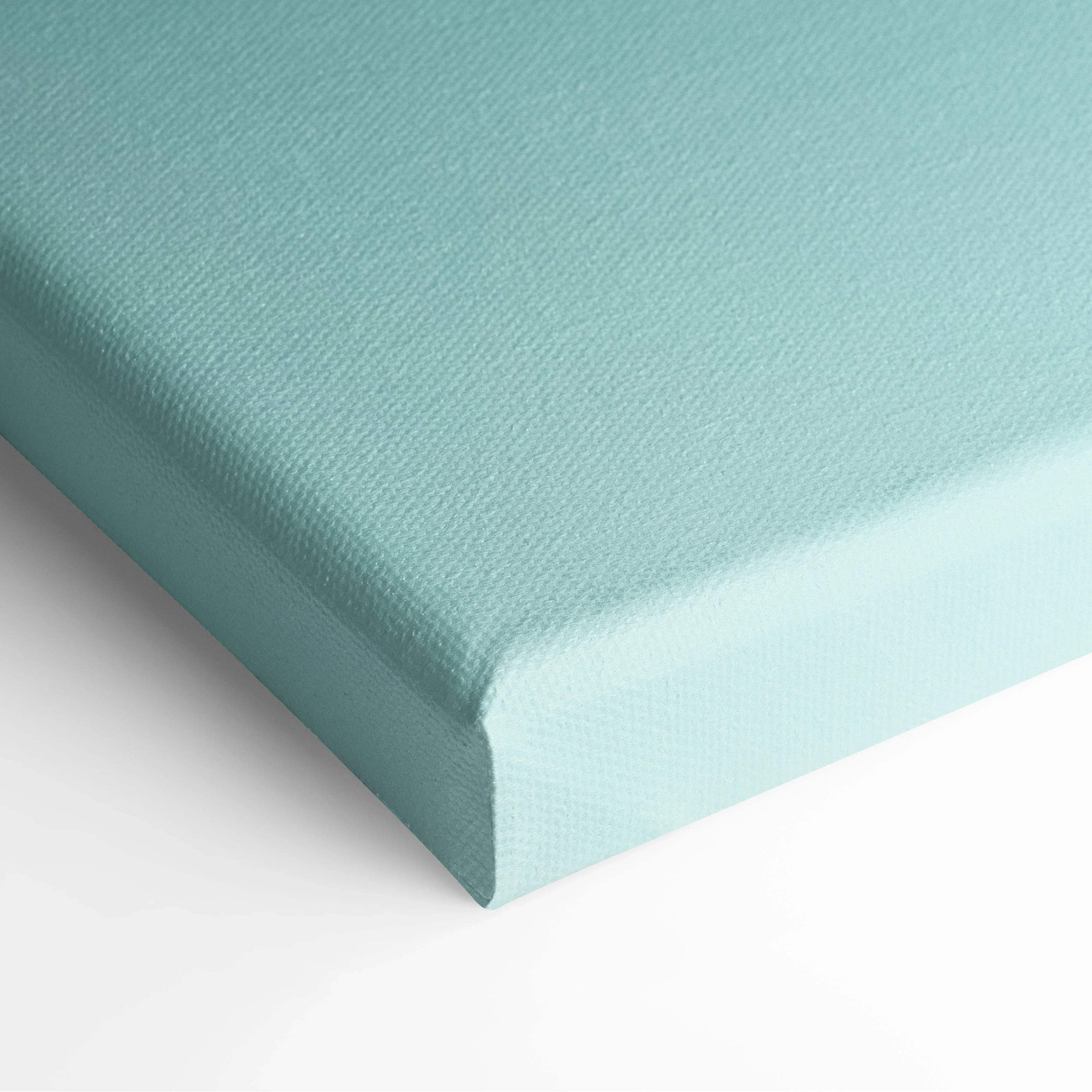 Light blue stretched canvas with a crisp, textured finish and clean edges for wall art display.