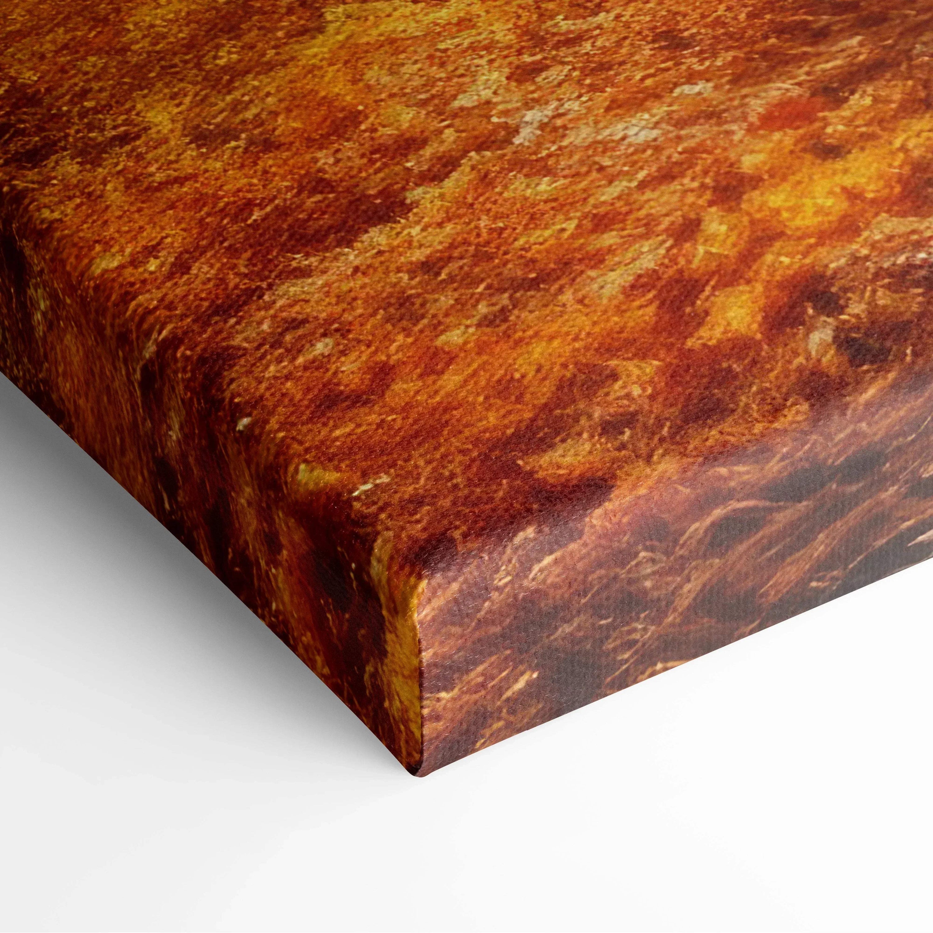 Autumn foliage digital art canvas print with rich golden leaves and textured canvas wall art.