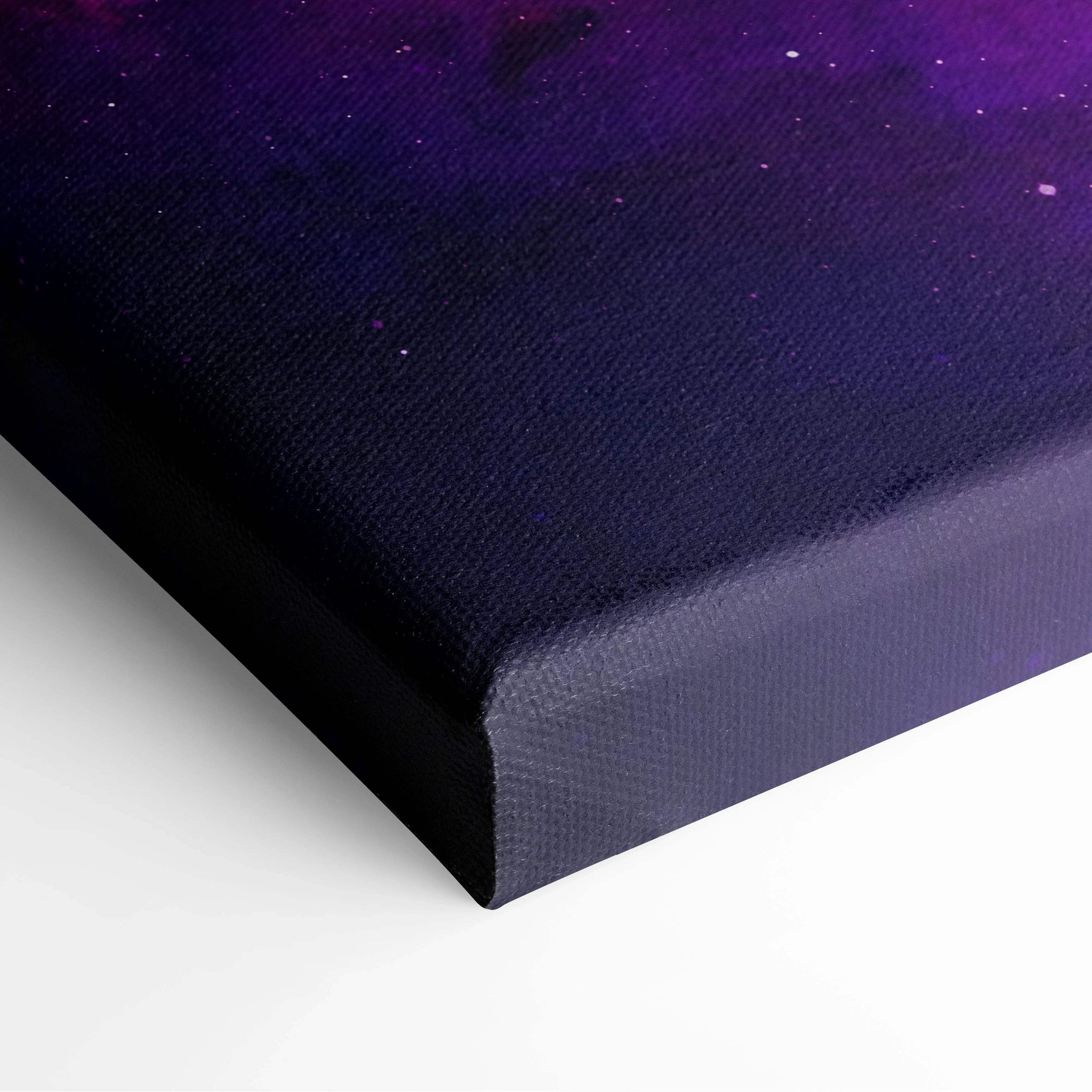 Purple black galaxy nebula canvas print textured Epic Space Scene art