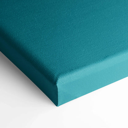 Teal textured woven canvas print with geometric triangles diamonds