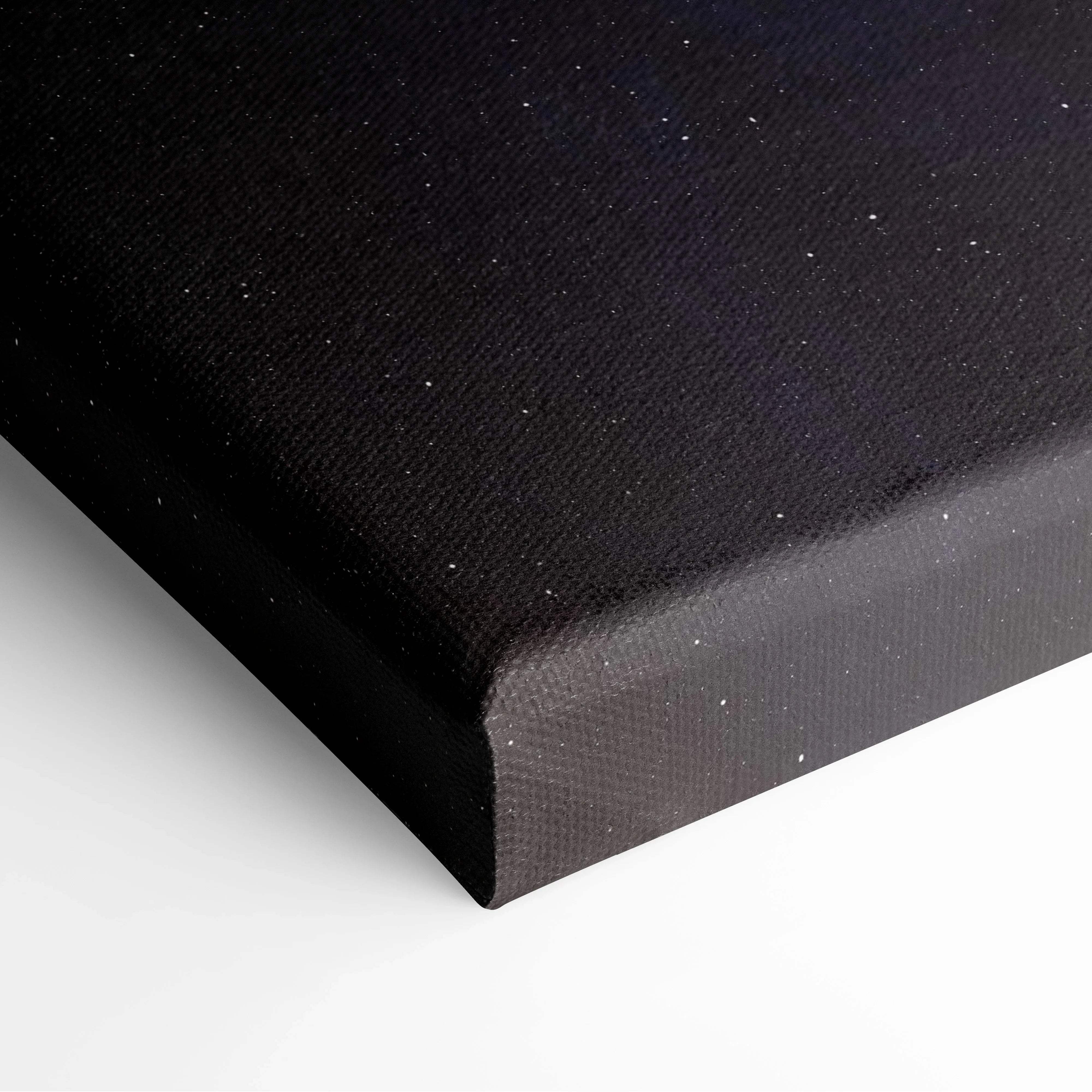 Black canvas back with speckled texture, Earth moon space art product