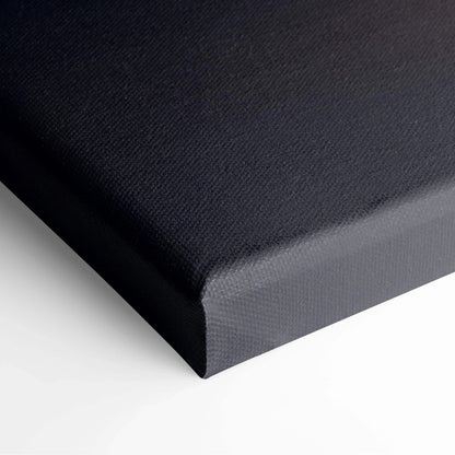 Black textured canvas print of moody minimal 3D cubes spheres in navy charcoal amber