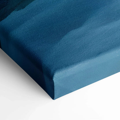Deep blue textured canvas back of serene northern lights wall art