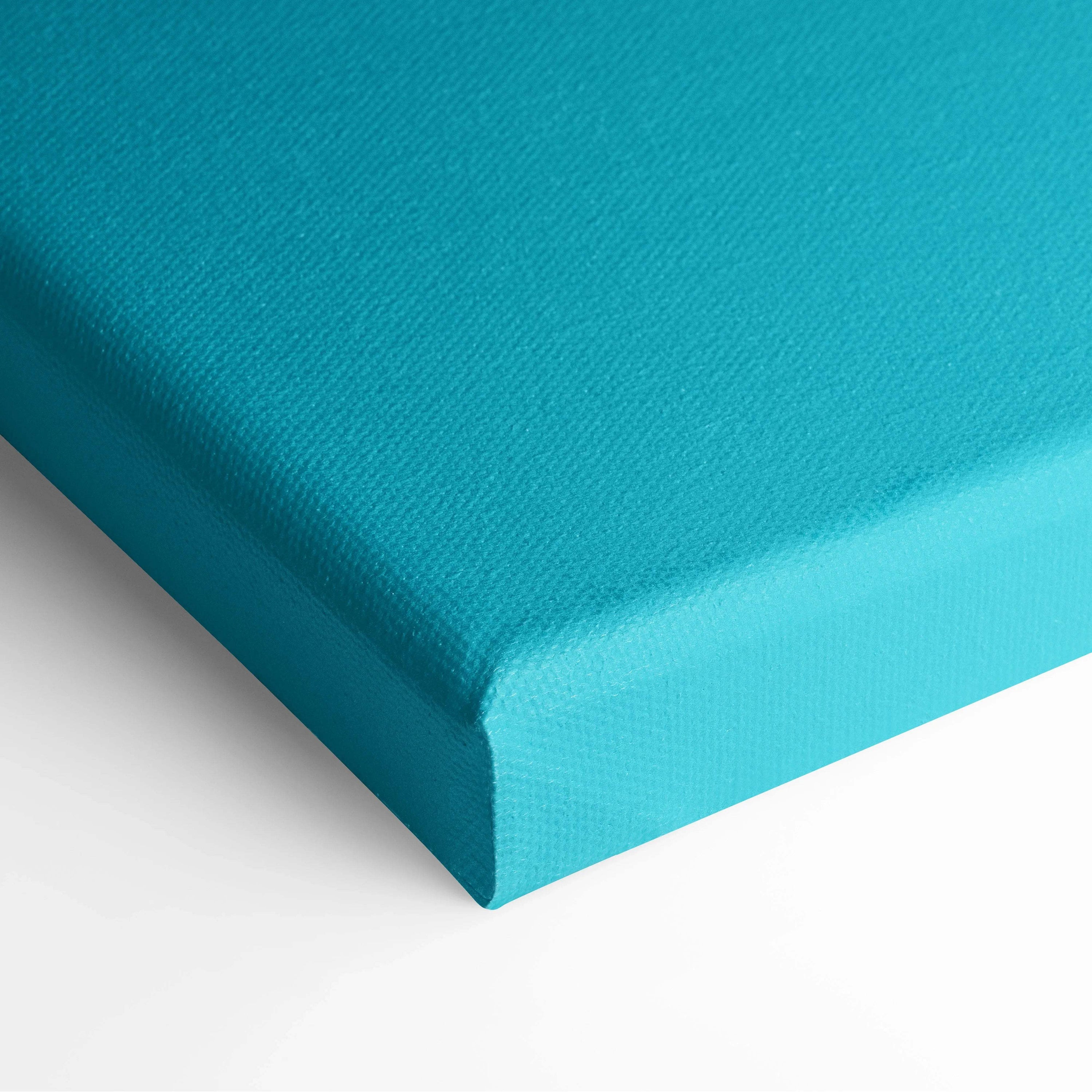 Teal textured woven canvas print with minimalist aqua yellow diagonal stripes