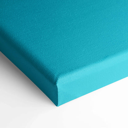 Teal textured woven canvas print with minimalist aqua yellow diagonal stripes