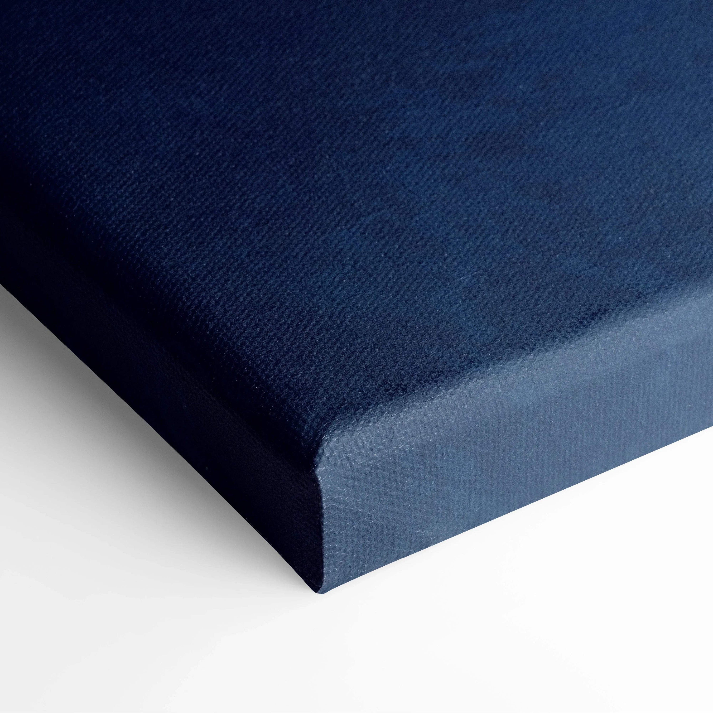 Deep navy blue textured canvas back of Cinematic Space Landscape wall art