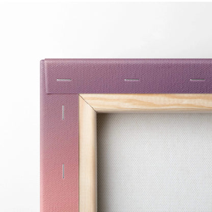Purple gradient Mount Fuji Chureito Pagoda canvas in light wood frame