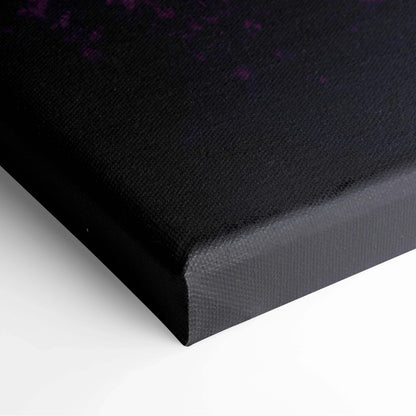Black canvas print back with purple speckles, starry night child art