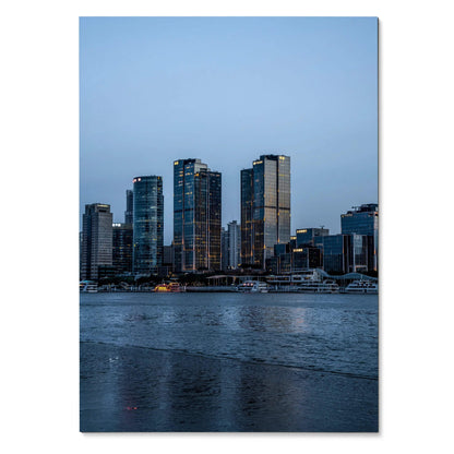 Vibrant Abstract Cityscape Wall Art Poster | Vertical - Throttle Designs