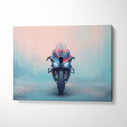 BMW M1000RR Inspired Sport Bike Wall Art, Carbon Winglet Superbike Print and Modern Garage Decor