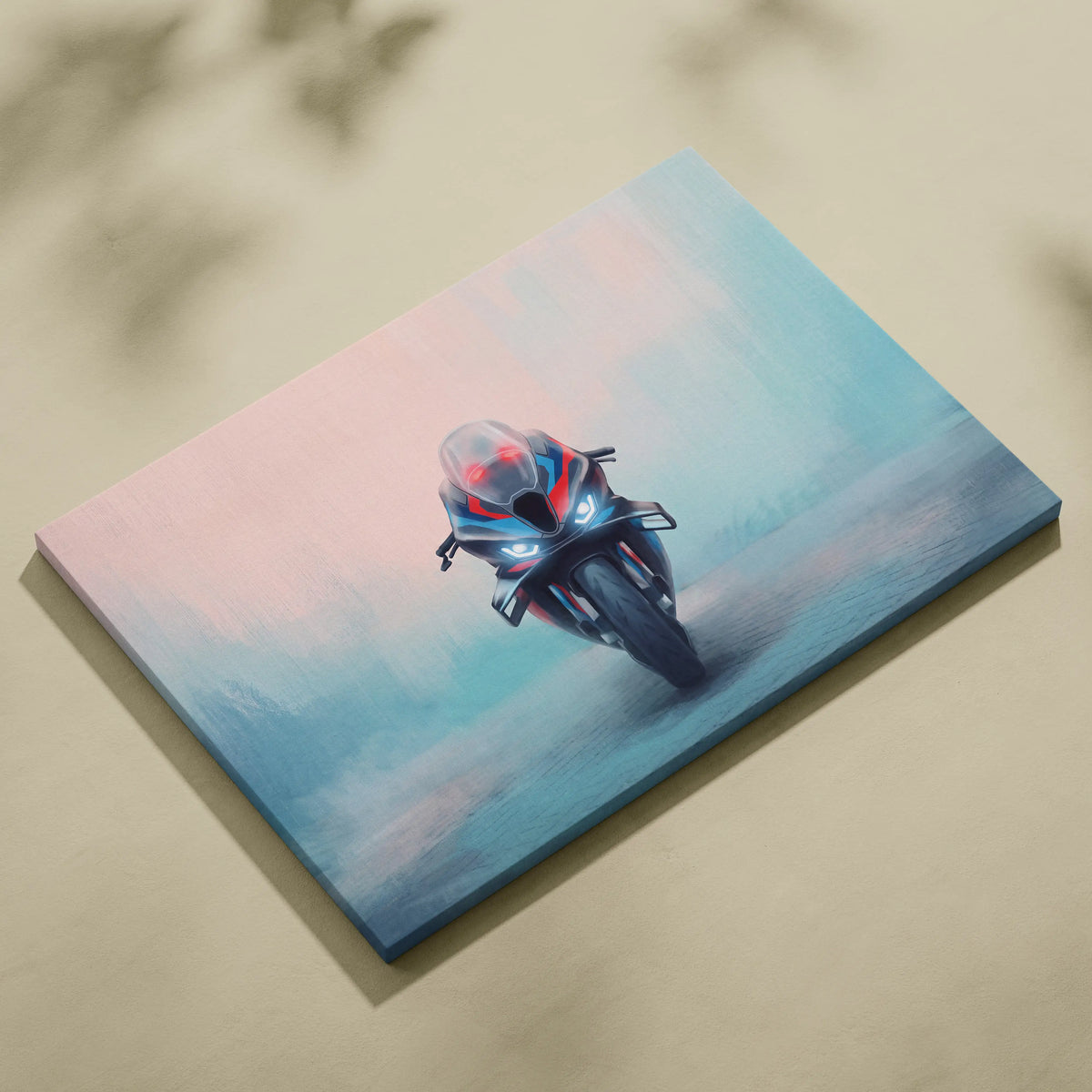 BMW M1000RR Inspired Sport Bike Wall Art, Carbon Winglet Superbike Print and Modern Garage Decor
