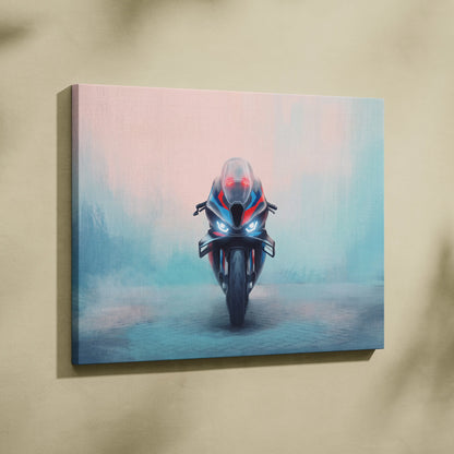 BMW M1000RR Inspired Sport Bike Wall Art, Carbon Winglet Superbike Print and Modern Garage Decor