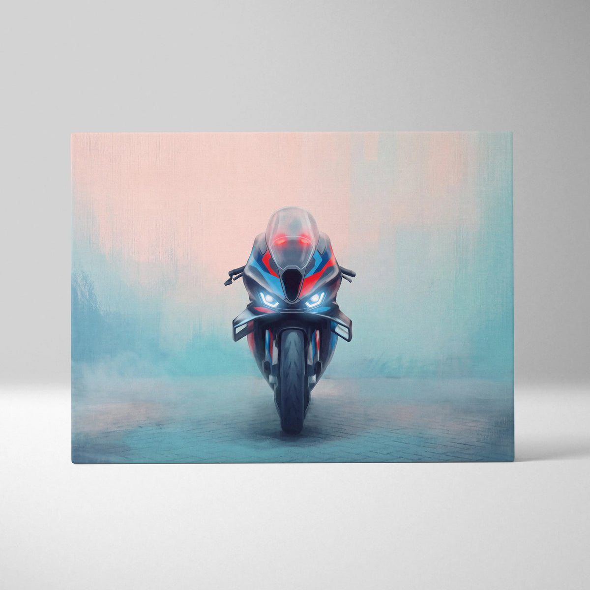BMW M1000RR Inspired Sport Bike Wall Art, Carbon Winglet Superbike Print and Modern Garage Decor