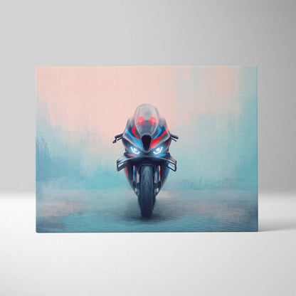 BMW M1000RR Inspired Sport Bike Wall Art, Carbon Winglet Superbike Print and Modern Garage Decor