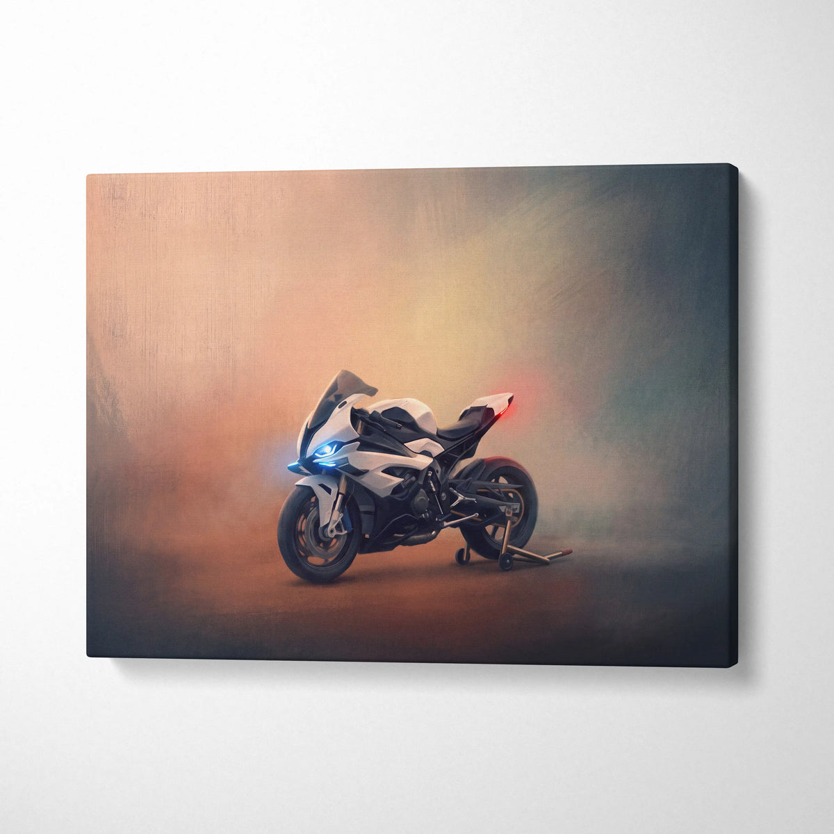 BMW S1000RR Inspired Supersport Wall Art, Motorsport Track Machine Canvas and Racing Fan Gift