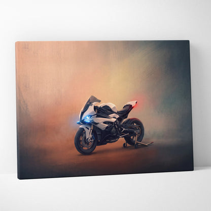 BMW S1000RR Inspired Supersport Wall Art, Motorsport Track Machine Canvas and Racing Fan Gift