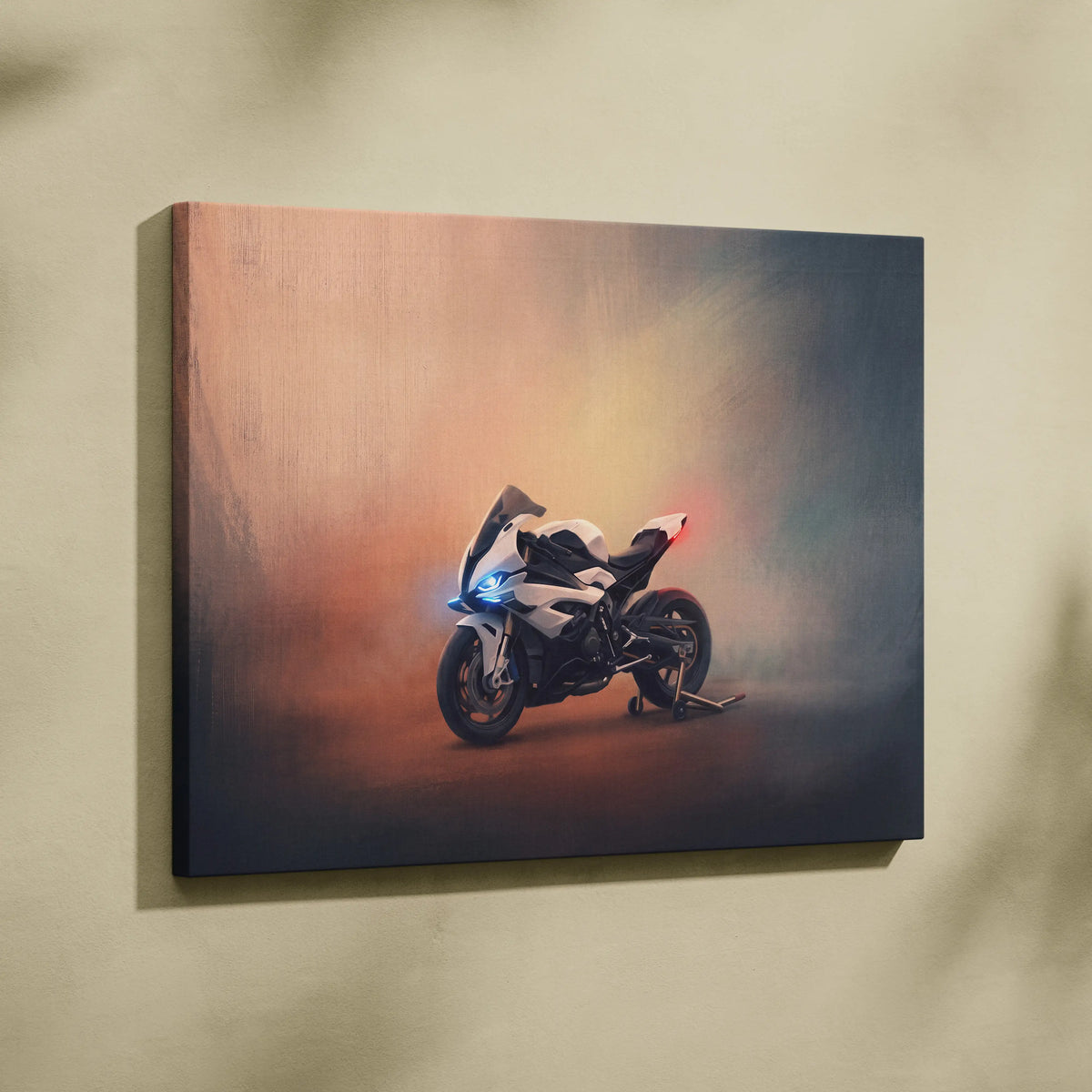 BMW S1000RR Inspired Supersport Wall Art, Motorsport Track Machine Canvas and Racing Fan Gift
