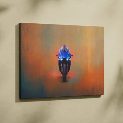 Yamaha R1 Inspired Canvas Art, Crossplane Superbike Poster and Racing Fan Decor