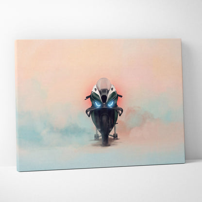 BMW M1000RR Isle of Man TT Edition Inspired Supersport Wall Art, Carbon Track Machine Canvas and Rider Gift