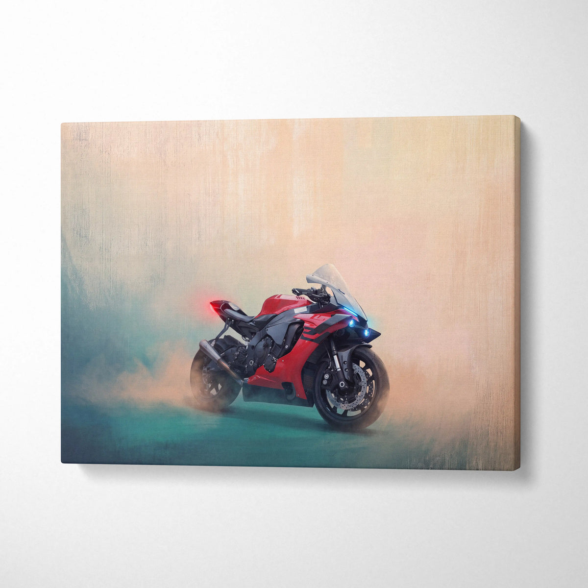Yamaha YZF-R1 Inspired Sport Bike Wall Art, Track Day Print and Garage Decor