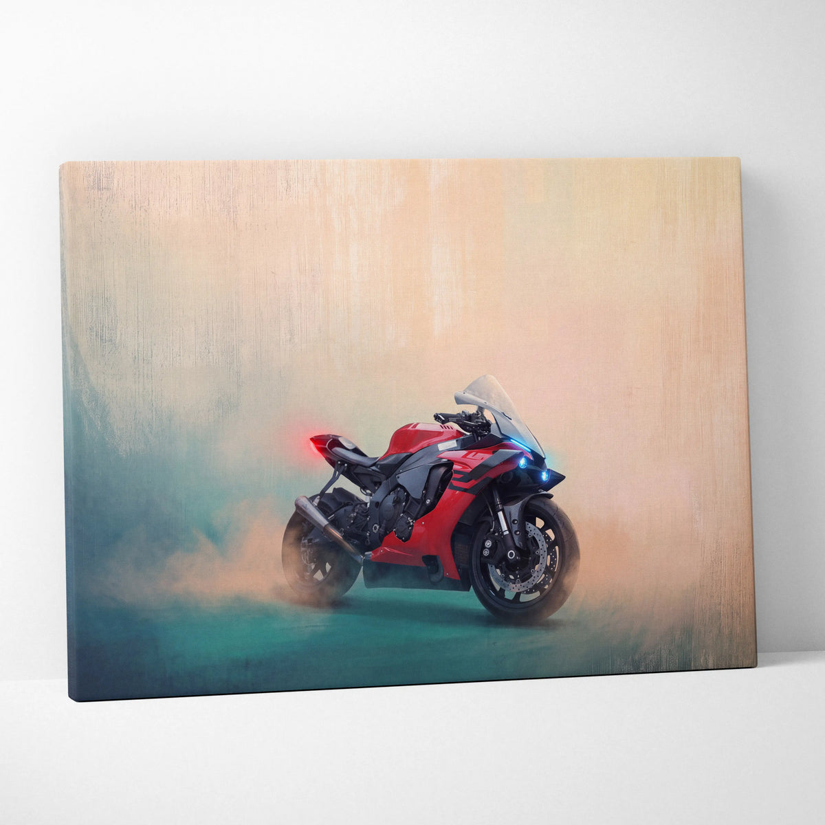 Yamaha YZF-R1 Inspired Sport Bike Wall Art, Track Day Print and Garage Decor