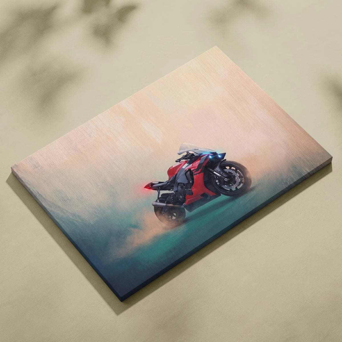 Yamaha YZF-R1 Inspired Sport Bike Wall Art, Track Day Print and Garage Decor