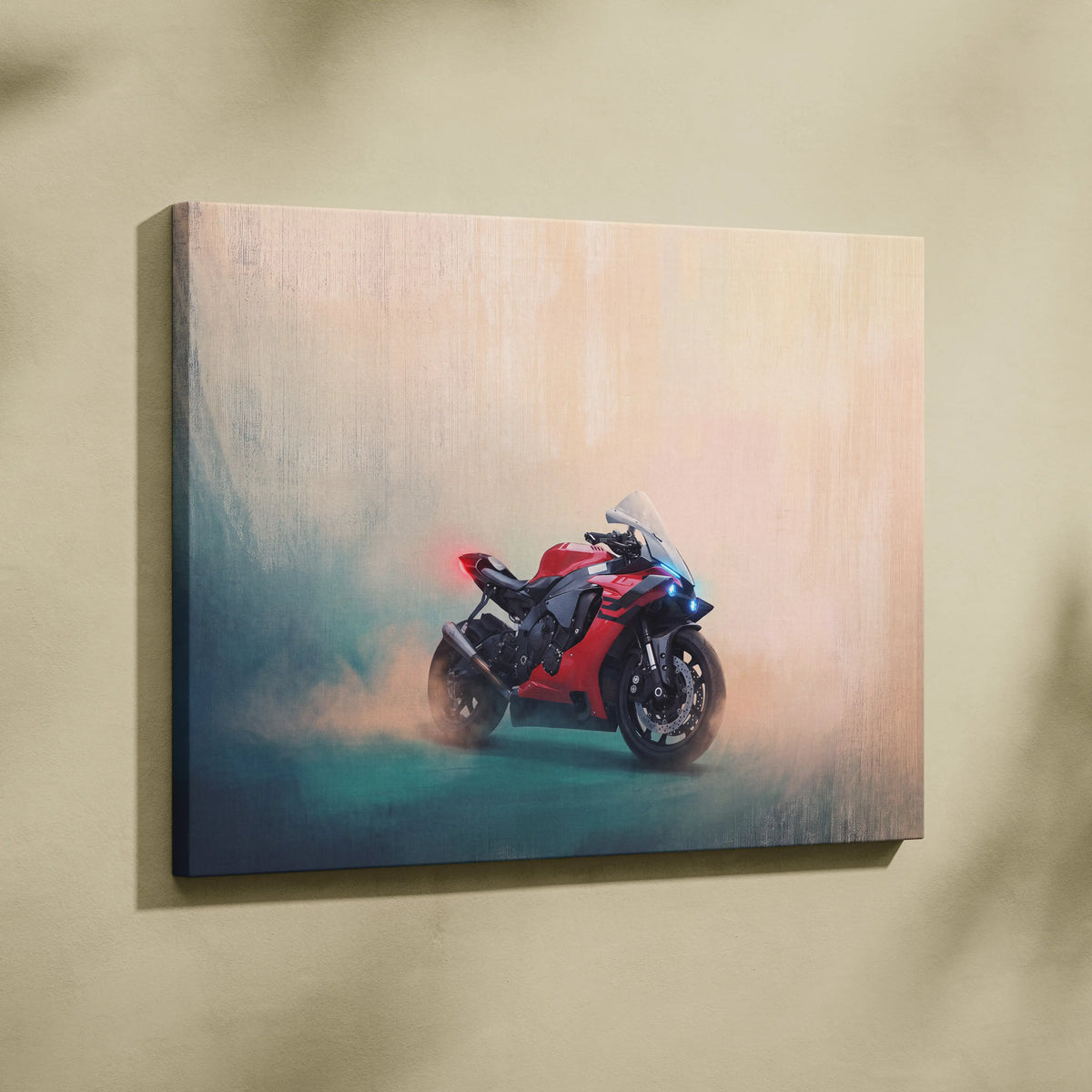 Yamaha YZF-R1 Inspired Sport Bike Wall Art, Track Day Print and Garage Decor