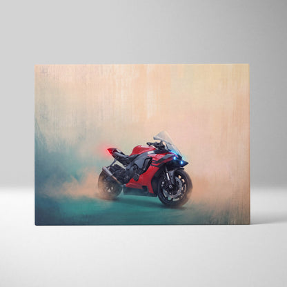 Yamaha YZF-R1 Inspired Sport Bike Wall Art, Track Day Print and Garage Decor