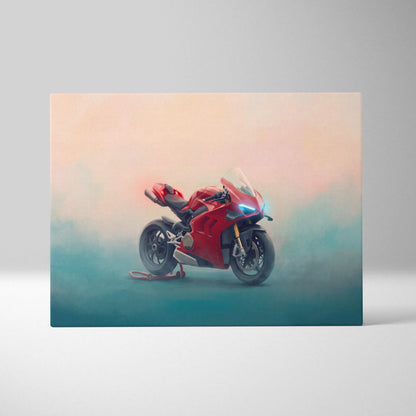 Ducati Panigale V4S Inspired Motorcycle Wall Art, Italian Superbike Print and Garage Decor