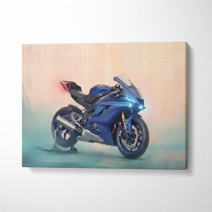 Yamaha R6 Inspired Canvas Art, Track Day Racing Poster and Rider Gift