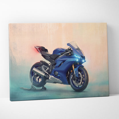 Yamaha R6 Inspired Canvas Art, Track Day Racing Poster and Rider Gift