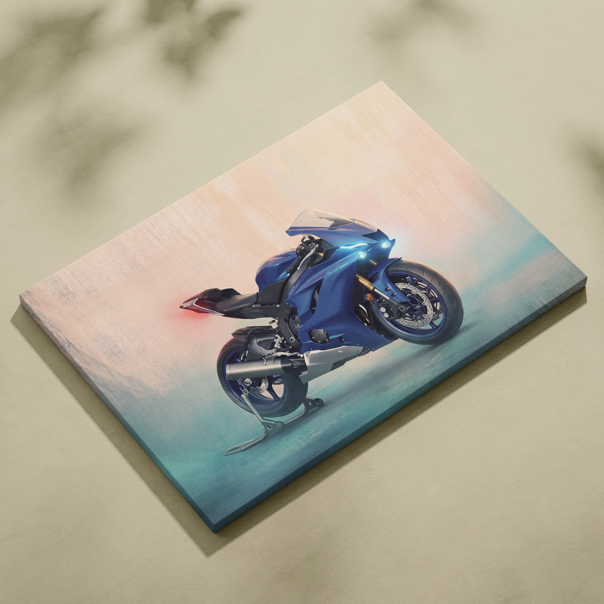 Yamaha R6 Inspired Canvas Art, Track Day Racing Poster and Rider Gift