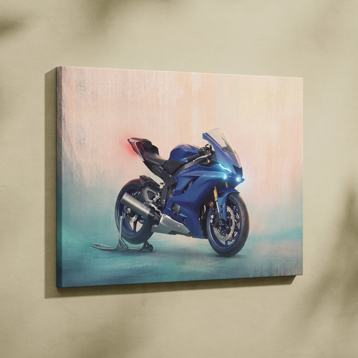 Yamaha R6 Inspired Canvas Art, Track Day Racing Poster and Rider Gift
