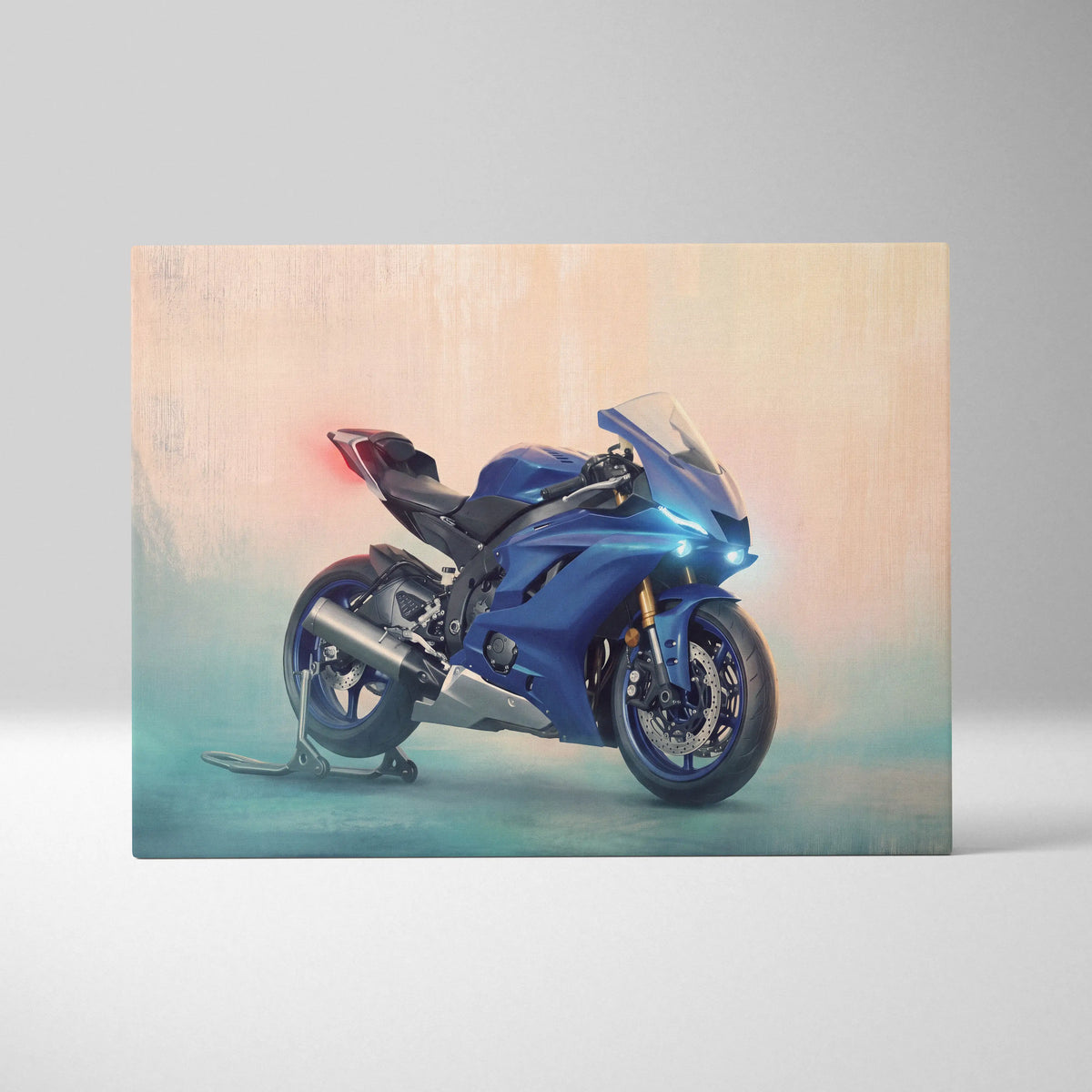 Yamaha R6 Inspired Canvas Art, Track Day Racing Poster and Rider Gift