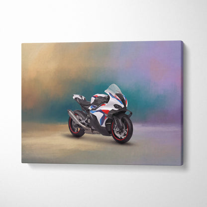 BMW M1000RR Inspired Canvas Art, Carbon Track Machine Poster and Motorsport Fan Gift