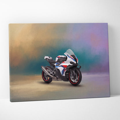 BMW M1000RR Inspired Canvas Art, Carbon Track Machine Poster and Motorsport Fan Gift