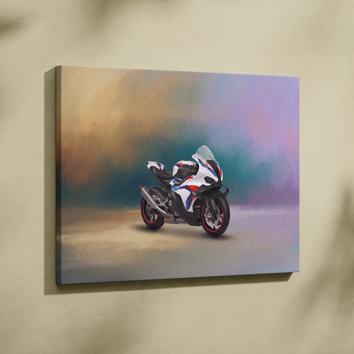 BMW M1000RR Inspired Canvas Art, Carbon Track Machine Poster and Motorsport Fan Gift