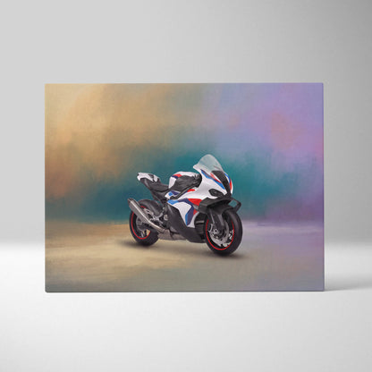 BMW M1000RR Inspired Canvas Art, Carbon Track Machine Poster and Motorsport Fan Gift