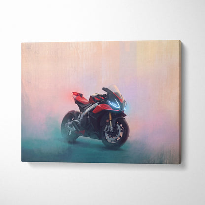 Aprilia RSV4 Inspired Supersport Wall Art, Racing Canvas and Modern Garage Decor