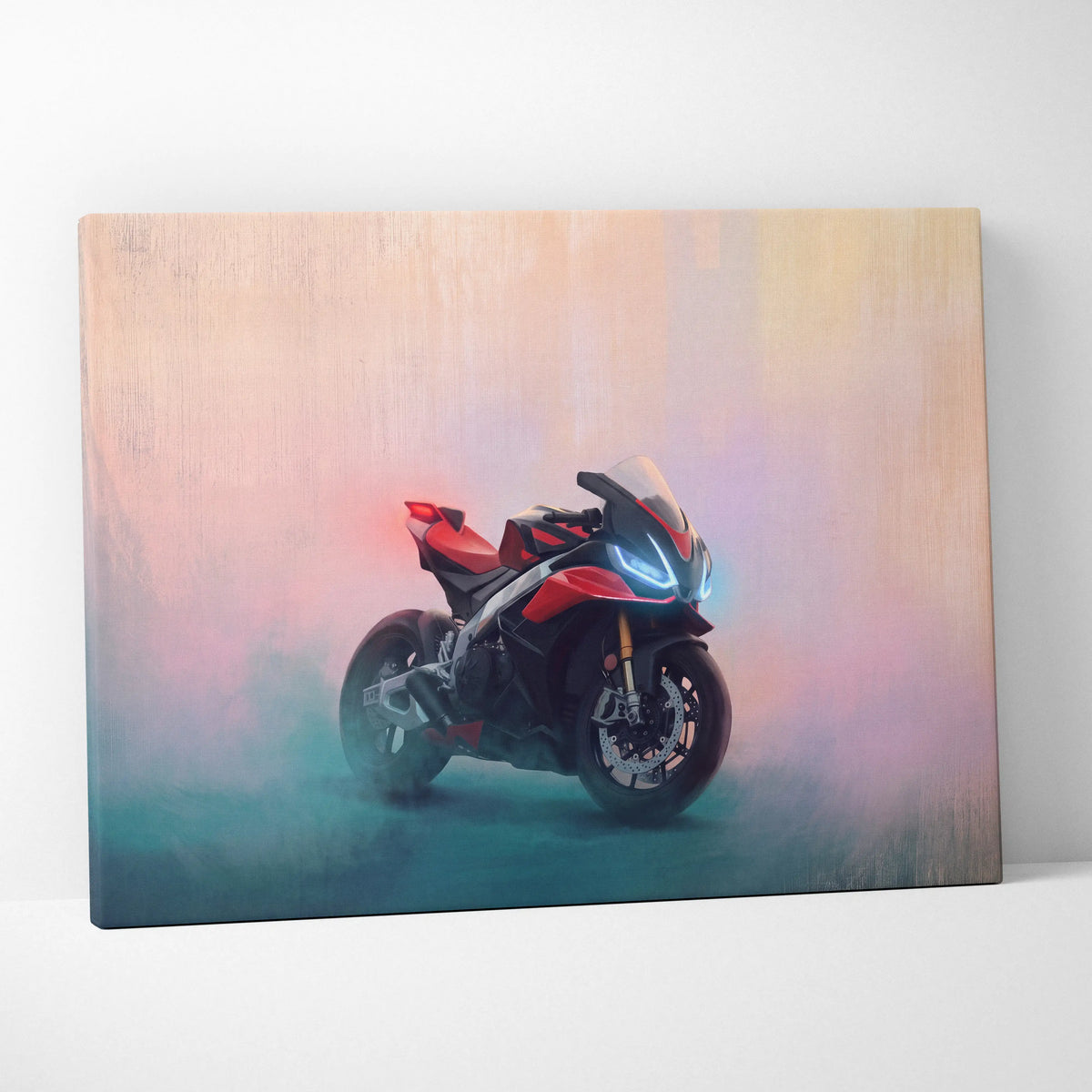 Aprilia RSV4 Inspired Supersport Wall Art, Racing Canvas and Modern Garage Decor