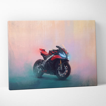 Aprilia RSV4 Inspired Supersport Wall Art, Racing Canvas and Modern Garage Decor