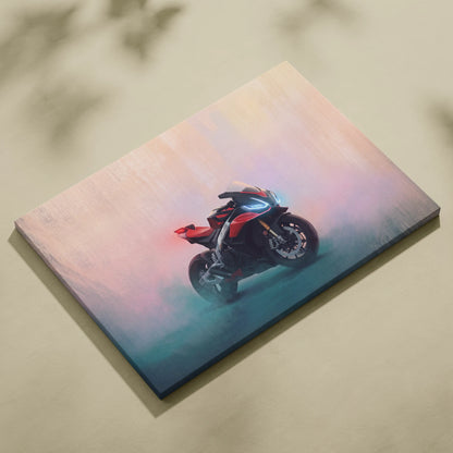 Aprilia RSV4 Inspired Supersport Wall Art, Racing Canvas and Modern Garage Decor