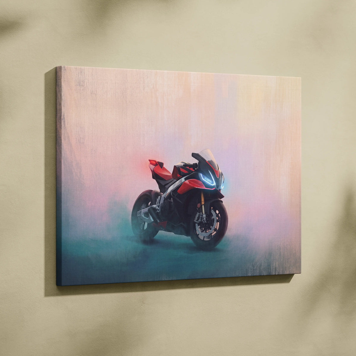 Aprilia RSV4 Inspired Supersport Wall Art, Racing Canvas and Modern Garage Decor
