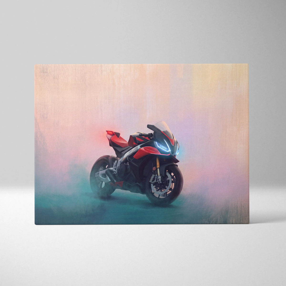 Aprilia RSV4 Inspired Supersport Wall Art, Racing Canvas and Modern Garage Decor