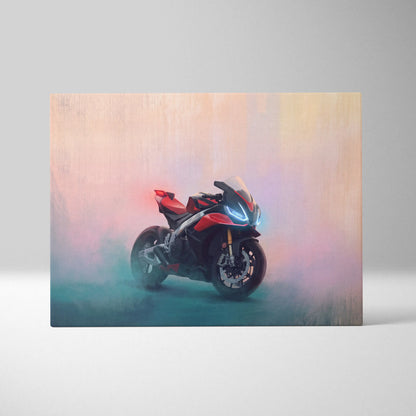 Aprilia RSV4 Inspired Supersport Wall Art, Racing Canvas and Modern Garage Decor
