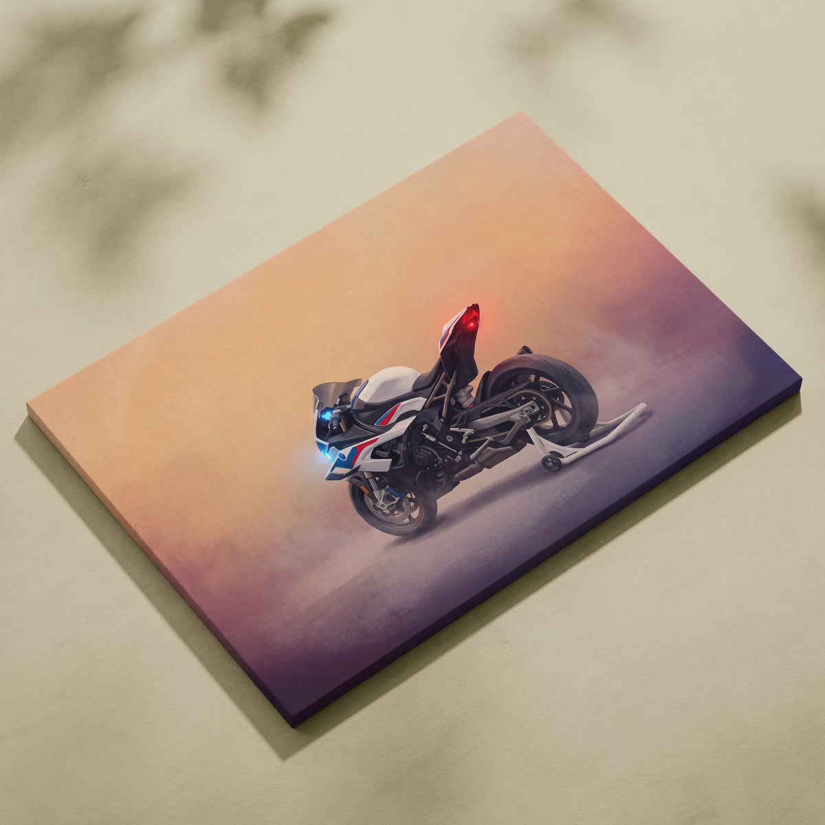 BMW S1000RR Inspired Supersport Wall Art, Blue Track Machine Poster and Rider Gift